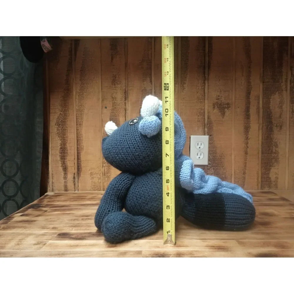 Hand Crochet Blue Dragon Stuffed Animal Plush Toy Amigurumi Homemade‎ 12
